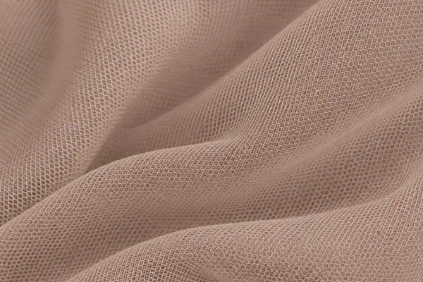Blusa de Tule Gola Alta, cor Marrom, tecido de perto