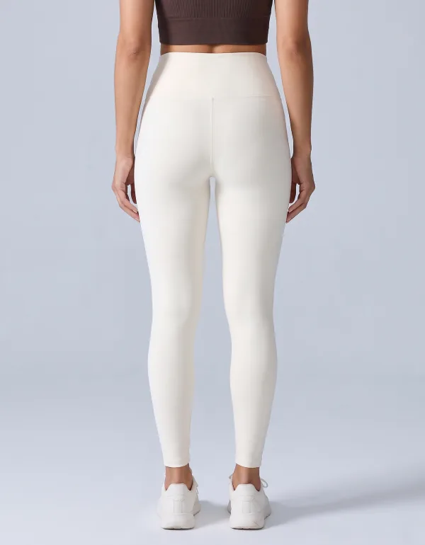 Legging Cós Alto, cor Off-white, vista de costas
