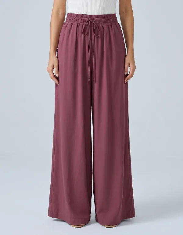 Calça Pantalona Duna, cor Vinho, vista de frente